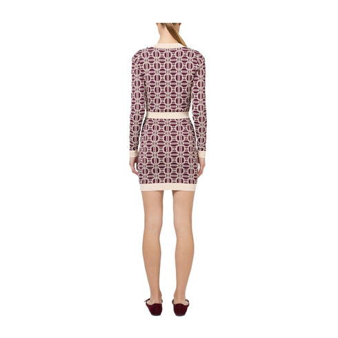 Elisabetta Franchi Abito corto Abito Donna con logo jacquard Panna bordeaux A24 - ELISABETTA FRANCHIAM31B47E2 - CI8 - 42 - Francavilla Moda